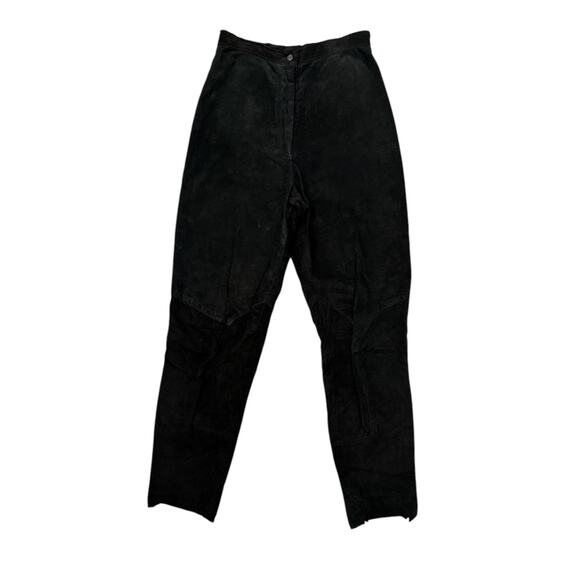 Paris New York Womens 100% Suede Leather Straight Leg Pants Size 6 - Picture 1 of 8
